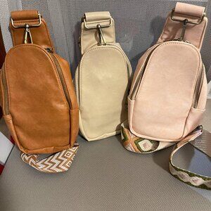 NWOT - FAUX LEATHER SLING BACK/CROSSBODY BAG